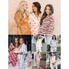image:imageEkouaer Silk Satin Pajama Set for Womens Button Up Long Sleeve Pjs Sleepwear Soft 2 Piece Loungewear SXXLZ Red Teddy