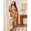 image:imageEkouaer Silk Satin Pajamas for Women Teddy Bear Pjs Set Button Down Long Sleeve Loungewear Cute Sleepwear Brown Teddy M