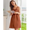 image:imageEkouaer Silky Satin Nightgown for Women Sleeveless Sleepwear Tank O Neck Night Shirts Pleated Sleepshirt Casual Dress S3XLCamel