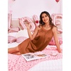 image:imageEkouaer Silky Satin Nightgown for Women Sleeveless Sleepwear Tank O Neck Night Shirts Pleated Sleepshirt Casual Dress S3XLCamel