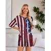 image:imageEkouaer Summer Rompers for Women Short Sleeve Oversized Tshirt Romper Reversible Baggy Jumpsuit Outfits with PocketsBlack Flower