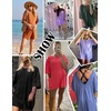 image:imageEkouaer Summer Rompers for Women Short Sleeve Oversized Tshirt Romper Reversible Baggy Jumpsuit Outfits with PocketsBlack Flower