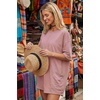 image:imageEkouaer Summer Rompers for Women Short Sleeve Oversized Tshirt Romper Reversible Baggy Jumpsuit Outfits with PocketsDusty Pink