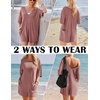 image:imageEkouaer Summer Rompers for Women Short Sleeve Oversized Tshirt Romper Reversible Baggy Jumpsuit Outfits with PocketsDusty Pink