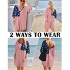 image:imageEkouaer Summer Rompers for Women Short Sleeve Oversized Tshirt Romper Reversible Baggy Jumpsuit Outfits with PocketsThe American Flag Red