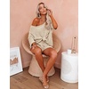 image:imageEkouaer Women 2 Piece Outfits Sweater Sets Off Shoulder Knit Pajama Set 34 Sleeve Tops Drawstring Waist Shorts Suits
