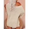 image:imageEkouaer Women 2 Piece Outfits Sweater Sets Off Shoulder Knit Pajama Set 34 Sleeve Tops Drawstring Waist Shorts Suits