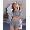 image:imageEkouaer Women 2 Piece Pajama Sets Crew Neck Pjs Soft Short Sleeve Top and Shorts Sleepwear Summer Lounge Set