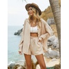 image:imageEkouaer Women 2 Piece Sets Lounge Sets Summer Outfits Button Down Shirts and Casual Shorts with Pockets