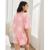 image:imageEkouaer Women Pajama Sets Waffle Knit Lounge Sets Short Sleeves Crop Top 2 Piece Pj Shorts Set