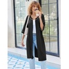 image:imageEkouaer Women Robes Zipper Front 34 Sleeve Housecoat Zip Up Bathrobes Lightweight Nightgown with Pockets SXXLBlack