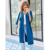image:imageEkouaer Women Robes Zipper Front 34 Sleeve Housecoat Zip Up Bathrobes Lightweight Nightgown with Pockets SXXLRoyal Blue