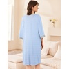 image:imageEkouaer Women Zipper Robe 34 Sleeve Nightgowns Lightweight Short Bathrobe with Pockets S3XL