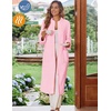 image:imageEkouaer Women Zipper Robe Fleece Long Sleeves Bathrobe Sleepwear Warm Soft Housecoat with Pockets Zip Up House Dresses