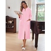 image:imageEkouaer Women Zipper Robe Fleece Long Sleeves Bathrobe Sleepwear Warm Soft Housecoat with Pockets Zip Up House Dresses