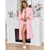 image:imageEkouaer Women Zipper Robe Fleece Long Sleeves Bathrobe Sleepwear Warm Soft Housecoat with Pockets Zip Up House Dresses
