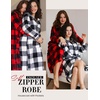 image:imageEkouaer Women Zipper Robe Long Sleeves Bathrobe Zip Up House Robes Fleece Warm Sleepwear Soft Housecoat with Pockets