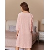 image:imageEkouaer Women Zipper Robes 34 Sleeve Ribbed Knit Bathrobe Lightweight Knee Length Loungewear Housecoat with Pockets S3XLLight Pink