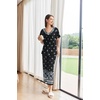 image:imageEkouaer Womens Capri Pajama Set Short Sleeve Top and Pants 2 Piece Sleepwear Floral Print Ladies Pjs SetsBlack White Flower