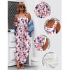 image:imageEkouaer Womens Casual Overalls Loose Wide Leg Jumpsuits Summer Boho Floral Printed Baggy Rompers with PocketsFlag