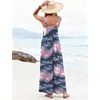 image:imageEkouaer Womens Casual Overalls Loose Wide Leg Jumpsuits Summer Boho Floral Printed Baggy Rompers with PocketsPink Grey Tie Dye