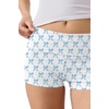 image:imageEkouaer Womens Fold Over Shorts Sexy Low Waist Lounge Shorts Y2K Pajama Micro Bottoms Summer Foldover Sleep ShortsBlue Bow