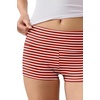 image:imageEkouaer Womens Fold Over Shorts Sexy Low Waist Lounge Shorts Y2K Pajama Micro Bottoms Summer Foldover Sleep ShortsRed Stripe