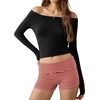 image:imageEkouaer Womens Fold Over Shorts Sexy Low Waist Lounge Shorts Y2K Pajama Micro Bottoms Summer Foldover Sleep ShortsRed Stripe