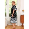 image:imageEkouaer Womens House Dress with PocketsBlack Blue Floral