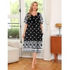 image:imageEkouaer Womens House Dress with PocketsBlack Blue Floral