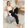 image:imageEkouaer Womens Jogger Pajamas Pants Comfy Long Lounge BottomDrawstring Elastic Waist Sleep Pants with PocketsBlack