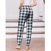 image:imageEkouaer Womens Jogger Pajamas Pants Comfy Long Lounge BottomDrawstring Elastic Waist Sleep Pants with PocketsBlack and White Plaid