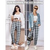 image:imageEkouaer Womens Jogger Pajamas Pants Comfy Long Lounge BottomDrawstring Elastic Waist Sleep Pants with PocketsBlack and White Plaid