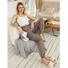 image:imageEkouaer Womens Jogger Pajamas Pants Comfy Long Lounge BottomDrawstring Elastic Waist Sleep Pants with PocketsBrown Black Leopard