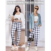 image:imageEkouaer Womens Jogger Pajamas Pants Comfy Long Lounge BottomDrawstring Elastic Waist Sleep Pants with PocketsNavy and White Plaid