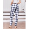 image:imageEkouaer Womens Jogger Pajamas Pants Comfy Long Lounge BottomDrawstring Elastic Waist Sleep Pants with PocketsNavy and White Plaid