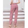 image:imageEkouaer Womens Jogger Pajamas Pants Comfy Long Lounge BottomDrawstring Elastic Waist Sleep Pants with PocketsPink Plaid