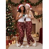 image:imageEkouaer Womens Jogger Pajamas Pants Comfy Long Lounge BottomDrawstring Elastic Waist Sleep Pants with PocketsTeddy Plaid Red