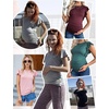 image:imageEkouaer Womens Maternity Shirts 3 Packs Flying Short Sleeve Pregnancy Tops Side Ruched Tunic Blouse Mama Clothes SXXLCaramel  Black  Pink3pcs