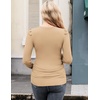 image:imageEkouaer Womens Maternity Shirts Long Sleeve Pregnancy Tops Basic Ribbed Knit Pregnant BlousesKhaki Brown