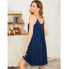 image:imageEkouaer Womens Nightgown Sleeveless Sleepwear Wide Strap Sleep Shirt Pleated Scoopneck Nightshirt S4XL000dark Blue