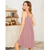 image:imageEkouaer Womens Nightgown Sleeveless Sleepwear Wide Strap Sleep Shirt Pleated Scoopneck Nightshirt S4XL001dark Pink