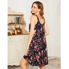image:imageEkouaer Womens Nightgown Sleeveless Sleepwear Wide Strap Sleep Shirt Pleated Scoopneck Nightshirt S4XLBlack Wine Red Flower