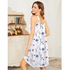 image:imageEkouaer Womens Nightgown Sleeveless Sleepwear Wide Strap Sleep Shirt Pleated Scoopneck Nightshirt S4XLBlue Flower