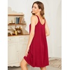 image:imageEkouaer Womens Nightgown Sleeveless Sleepwear Wide Strap Sleep Shirt Pleated Scoopneck Nightshirt S4XLDark Red