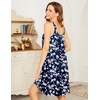 image:imageEkouaer Womens Nightgown Sleeveless Sleepwear Wide Strap Sleep Shirt Pleated Scoopneck Nightshirt S4XLFlower Navy Blue