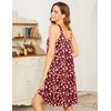image:imageEkouaer Womens Nightgown Sleeveless Sleepwear Wide Strap Sleep Shirt Pleated Scoopneck Nightshirt S4XLFlower Red