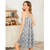 image:imageEkouaer Womens Nightgown Sleeveless Sleepwear Wide Strap Sleep Shirt Pleated Scoopneck Nightshirt S4XLGrey Star