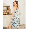 image:imageEkouaer Womens Nightgown Sleeveless Sleepwear Wide Strap Sleep Shirt Pleated Scoopneck Nightshirt S4XLLight Green Grey Flower