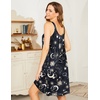 image:imageEkouaer Womens Nightgown Sleeveless Sleepwear Wide Strap Sleep Shirt Pleated Scoopneck Nightshirt S4XLMystical Moon